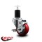 Service Caster 3'' Red Poly Swivel 1-3/4'' Expanding Stem Caster with Brake SCC-EX20S314-PPUB-RED-TLB-134 - alternate 4